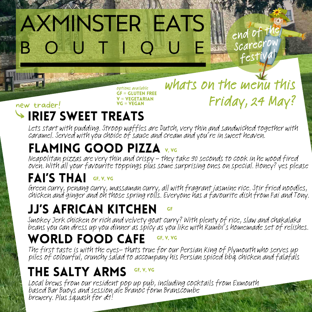 Axminster street food market Friday evening